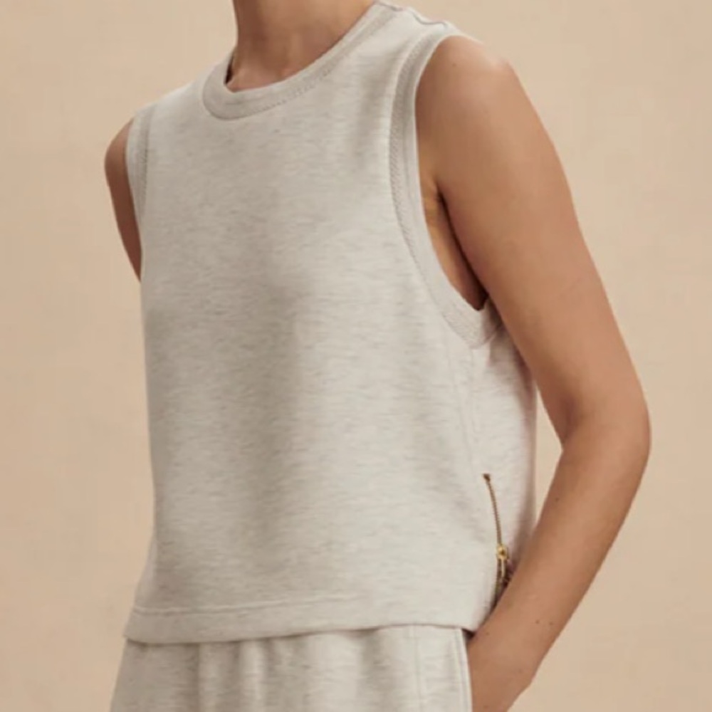 Varley Shea Crop Top in Ivory Marl Size Medium EXCELLENT CONDITION